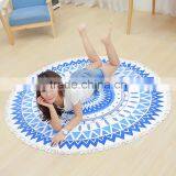 Custom Velour Printed Design Full Digital Color 560GSM High Quality Microfiber Round Beach Blanket Towel thumbnail-2