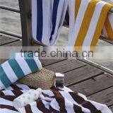 Wholesale Hotel All Cotton Yellow and White Stripe Swimming Towel Beach Towels thumbnail-2