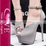 Factory Direct Best Quality Colorfuls Fashion Suede Peep Toe High Heel Shoes Women thumbnail-4