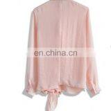 Relaxed Self-tie Wrapped Top in Pink thumbnail-4