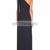 2016 Wholesale Factory Direct Women Black One Shoulder Long Maxi Dress thumbnail-5
