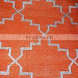 Vishal Handicraft-60x36" Orange & Silver Hand Woven Indian Cotton Carpet/Floor Throw Indian Kangri Style Rug Wholesale thumbnail-4
