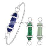 Latest Gift High Quality Eco-friendly Copper Natural Blue Stone Bangles Design