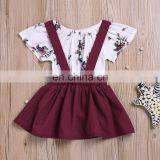 Cheap Price Fashion Casual Baby Girl Boutique Clothes Sets Romper +dress thumbnail-6