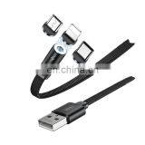 Remax Flag Series RC-169th 1M 360 Degree Charger Usb Type-C Braided 3 In 1 Magnetic Charging Cable for Iphone thumbnail-2