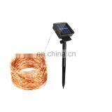 Garden Wedding Decoration Metal Display Outdoor Christmas Tree Copper Wire LED Solar Garland String Light thumbnail-2