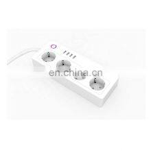 Wholesale Surge Protector Voice Control Extension Power Line Smart Plug WiFi Wall Socket UK thumbnail-2