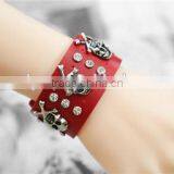 New Style Broader Skull Men Bracelets With Rivet and Studs thumbnail-2