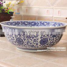 Hot Selling Jingdezhen Ceramic Wash Basin Blue and White thumbnail-3