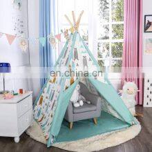 Kids Tent Canvas Teepee Foldable Play Tent for Children