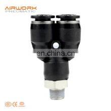 PX Black Three 3 Way Elbow Pneumatic Plastic y Branch Shaped Male Pvc Pipe Fittings thumbnail-2