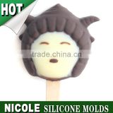 M0050 cartoon sheep Nicole handmade lollipop ice cream pop silicone mold factory