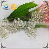 DIY Pearl Beaded Rhinestone Crystal Wedding Bridal Craft Applique