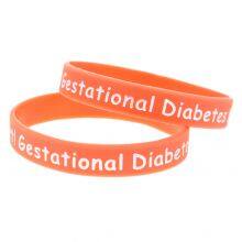 Factory Price Alert! Gestational Diabetes Mellitus Medical Warning Slogan Custom Silicone Wristband thumbnail-4
