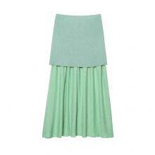 New French Style Simple and Fashionable Button Knit Vest for Women, Pleated and Spliced Skirt thumbnail-3
