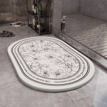 OEM ODM Floral Absorbent Diatomaceous Stone Bath Mat Manufacturer thumbnail-1
