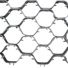 Refractory Hex Mesh, Malla Hexagonal As Lining Against Heat, Abrasion & Corrosion, ST37 Carbon Steel