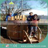 Outdoor Round Wood Barrel Spa Hot Tubs thumbnail-1