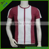 cotton/spandex slim fit O-neck contrast panel blank design man polo t-shirt