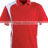 100% Cotton Custom Men Plain Pink Polo Shirt With White Side Panel thumbnail-1