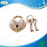 New Brand Mini Gold Lock for Bracelets Pendant With Rhinestones thumbnail-2