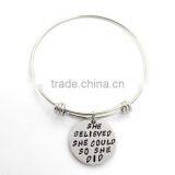 Custom Logo Engraved Bangle Bracelets With Charms Quality Choice thumbnail-1