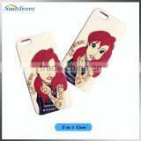 Two in One Plastic Cellphone Case for Iphone 6, Cartoon Little Girl Mobile Phone Back Covers for Apple 6S/6 Plus