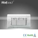 2016 Hot Sales Wallpad 110-250V PC Frame US/AU 3 Gang 2 Way Wall Switch White Flower Pattern 118*72mm                        
                                                Quality Choice