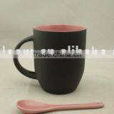 Creative Magic 11 oz Color Changing Matte Outer Black and Inner Color Ceramic Coffee Mug Eiyh Inserting Spoon thumbnail-3