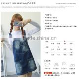 elegant ladies stand up collar embroidery pleat flare loose blue long denim dress and jeans shirt dress coat for