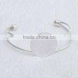 Wholesale 100PC 25MM Pad Adjustable Silver Plated Bangle Cuff Lock Blank Bracelet Bangle With Tray thumbnail-3