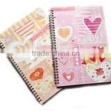 spiral notebook with heart printing,school notebook