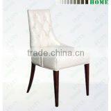 Hotel dining chair PU Genuine Leather Beech wood frame with floor glide cherry PU laquered---Yvelines