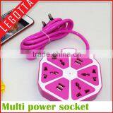 2016 Newest Colorful Desktop Extension Multiple Power Socket With USB Outlet thumbnail-5