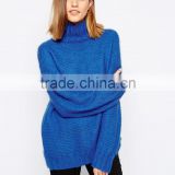 50% Mohair Wool 50% Polyester oversized roll neck sweater