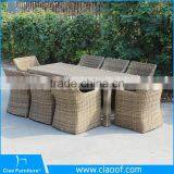 Outdoor Synthetic Rattan Square Dining Table For 8 thumbnail-1