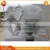 Small White Granite Outdoor Elephant Garden Statue thumbnail-1