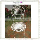 Lovely Light Weight Folding Wrought Iron Antirust Metal Antique White Outdoor Decorative Garden Furniture thumbnail-3