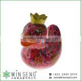 Cheap Coin Box Lovely Design Flower Patterns Duck Shaped Ceramic Animal Piggy Bank thumbnail-3