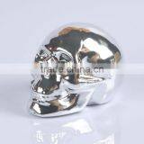 New Design Ceramic Silvery Plated Skull Shape Piggy Bank thumbnail-1