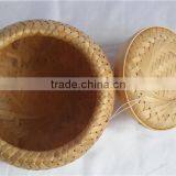 China Style Rouond New Bamboo Weave Casket With Lid S thumbnail-1