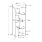 Hot Sale Wood Cube Storage Shelf Easy Assembly Collection Bookcase 4 Tiers Multifunction Bookshelf Wholesale thumbnail-6