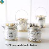 Glass Cylinder Vase Bulk Tall Clear Glass Lantern With Rope Handle thumbnail-6