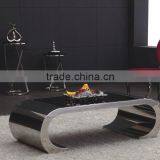C8048L Antique Golden Silver Mirrored Coffee Table thumbnail-1