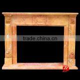 Indoor Decoration HN Yellow Marble Fireplace thumbnail-1