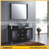 Wooden Bathroom Vanity With Glass Tops thumbnail-1