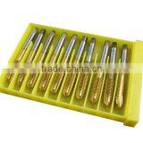 7pcs/set 3-12mm Tap & Die Set Hand Tools Titanium Coating Cutter Hole HSS Taps Set Straight Fluted thumbnail-4
