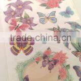 Elegant Lily & Butterfly Design Sticker, Classic Decorative Shinny Glitter Sticker thumbnail-6