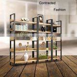 Display Wooden Side Steel Bookshelf,Household Steel - Wood Combination Bookcase thumbnail-1