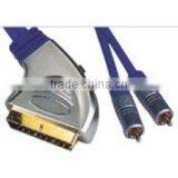Moulded 21 PIN Plug Scart(120) With Switch to 2RCA Plug Scart Cable VK30443 thumbnail-1